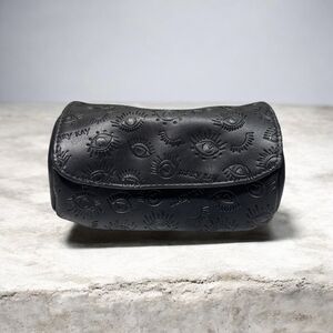 NEW Mary Kay Black Makeup / Cosmetic Bag - Eye With Lashes Print, Small Round
